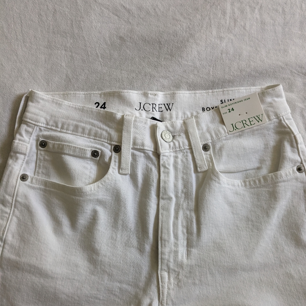JCrew slim boyfriend jean white